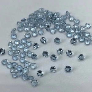 Vente chaude naturel 5mm bleu aigue-marine à facettes rond brillant coupe lâche pierre précieuse de guérison directe du fabricant - Product Image 3