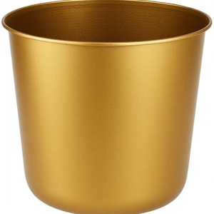 Pot de tuyau élégant en laiton doré antique avec un design martelé détaillé, parfait pour les coins de jardin, affiche de décoration intérieure élégante - Product Image 2