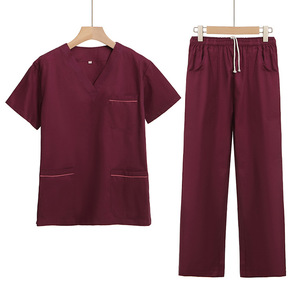 Uniforme médico personalizado para hombre cuello en V uniforme de enfermera de Hospital traje médico Joggers Spandex poliéster elástico uniformes médicos - Product Image 5