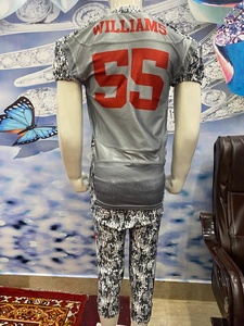 Uniforme de Fútbol Americano Personalizado para Jóvenes, Conjunto de Camiseta y Pantalones Cortos Cosidos, Talla Grande, Transpirable, Antibacteriano, de Secado Rápido - Product Image 2