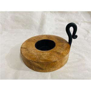 Custom Modern Round Wood Dough Bowl Eco-friendly Handmade <b>Large</b> <b>Candle</b> Wood Bowl Christmas Pillar Holder for Home Decoration - Product Image 4