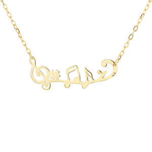 Collana Trendy in Argento Sterling con Note Musicali, Placcata Oro, a Forma Geometrica di Numero, con Catena a Maglie, Diamante e Perla - Regalo Ideale - Product Image 4