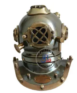Cổ Lặn Mũ Bảo Hiểm Mỹ Hải Quân Đánh Dấu V Morse Boston Biển Sâu Scuba Bảng Mũ Bảo Hiểm Cổ Điển Mini Divers Lặn Mũ Bảo Hiểm Trang Trí Nội Thất Quà Tặng