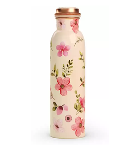 Pure Copper Water <b>Bottle</b> Leak Proof with Health Benefits Drinkware & Storage-900 <b>ML</b> Enamel Printed Copper <b>Bottle</b> - Product Image 1