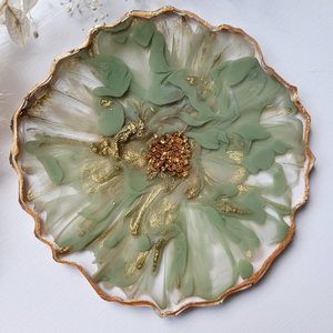 Dessous de verre élégants en résine avec motifs floraux pour la décoration du printemps et de l'été Produits d'artisanat naturels - Product Image 1