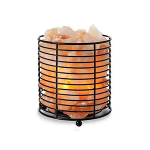 Lampe en pierre de sel rose de l'Himalaya avec cadre en fer et cordon de variateur, design polyvalent, décoration intérieure, produits de spa, de sauna et de bien-être - Product Image 5