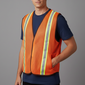 Qualité supérieure Logo personnalisé maille réfléchissant meilleur bouton respirant ANSI classe 1 LED Flash vêtements imperméables sécurité réfléchissant - Product Image 3