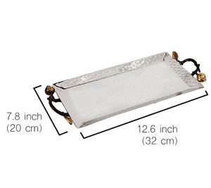 Bandeja de servicio de café y té de metal martillado plateado, venta al por mayor para decoración del hogar, hotel, restaurante, bar, utensilios de cocina, Decoración de mesa 2023 - Product Image 2