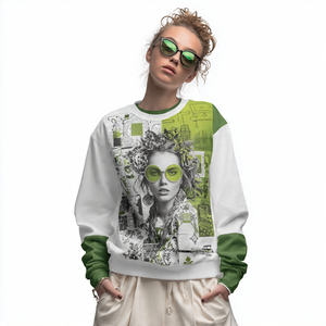 เสื้อสเวตเตอร์ทรงหลวมสำหรับผู้หญิงเสื้อสเวตเตอร์คอกลมผ้าขนแกะสำหรับผู้หญิงเสื้อใส่วิ่งจ๊อกกิ้งกลางแจ้งสำหรับผู้หญิง - Product Image 2