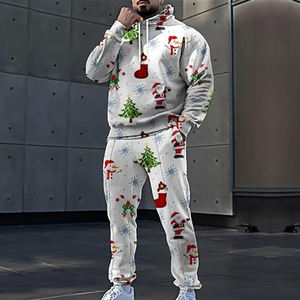 OEM ODM Custom Design <b>Christmas</b> Tracksuit, Soft <b>Fleece</b> Two Piece Set Winter Party Streetwear Tracksuit - Product Image 6
