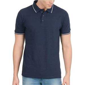 T-shirts homme grande taille personnalisés de haute qualité et pour polos tissu en toile à motif solide vente en gros - Product Image 2