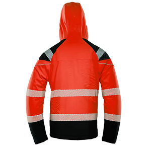 Blouson Bomber matelassé de sécurité d'hiver à haute visibilité personnalisé, en toile, à capuche, imperméable, respirant, avec logo personnalisé sur le devant - Product Image 5