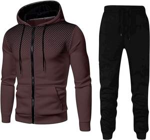 Pull-over d'hiver décontracté 2 pièces pour hommes, ensemble de pantalons de survêtement à capuche, couleur unie, tissu polaire à manches longues, écologique, anti-boulochage - Product Image 6