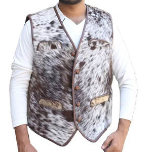 Gilet en cuir de vache véritable pour homme - Vêtement d'extérieur décontracté élégant, séchage rapide et écologique - Product Image 1
