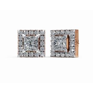 Pendientes de Diamantes de Princesa con Halo de Oro de 9 Quilates de Primera Calidad, Joyería Cultivada en Laboratorio, Proveedor Mayorista B2B OEM para Exportación - Product Image 6