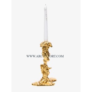 Bougeoir en acier inoxydable poli miroir brillant Chandelier fantaisie à 3 bras pour décoration de table de mariage Candélabre de vente chaude - Product Image 2