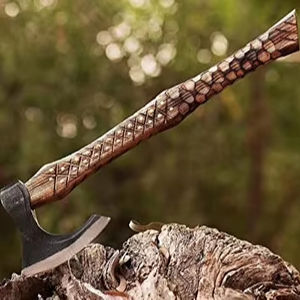Hache Tomahawk en acier au carbone de haute qualité SCL, nouveau design, avec manche en bois, qualité industrielle, pour la survie en extérieur - Personnalisable - Product Image 1