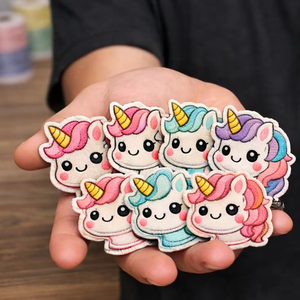 <b>Cute</b> Fantasy Horse Embroidered Iron On Patch Applique 100 Pcs Pack 10 Colors Available for Kids Clothes Bags DIY - Product Image 1