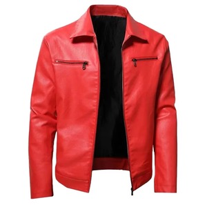 Abrigo de motorista informal de cuero PU genuino de nueva moda para hombre con decoración de cremallera para primavera Otoño Invierno chaqueta de motocicleta - Product Image 5