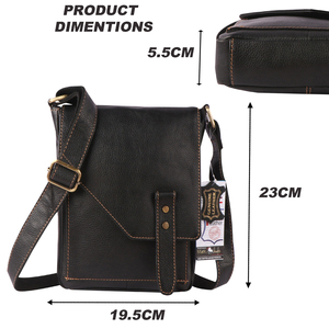 High Quality Black Leather Waist Bag with Zipper Closure Portable Single Shoulder <b>Belt</b> <b>Pouch</b> for Men for India - Product Image 6