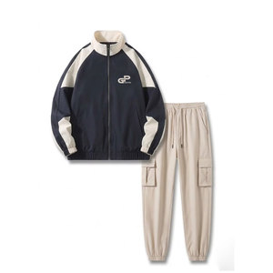 Men <b>Retro</b> <b>Tracksuit</b> With Classic Look And Moisture Wicking Material For Summer And Light Training Activities - Product Image 1