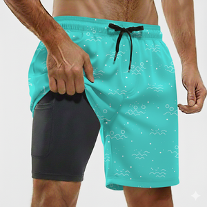Shorts de bain pour hommes à séchage rapide, respirants, imperméables, protection UV, légers, taille mi-haute élastique, imprimé floral - Product Image 2