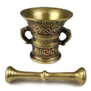 Mortero y Maja de latón antiguo, diseño más nuevo, Color dorado, Metal, latón, restaurante, utensilios de cocina, decoración, mortero y Maja - Product Image 1