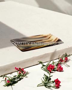 Bandeja de servicio de cuerno marrón Natural ecológica apta para lavavajillas para Hotel restaurante comida fiestas cenas bandeja creativa - Product Image 4