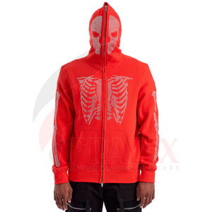 Veste à capuche populaire pour homme, décontractée, automne et hiver, fermeture éclair, en coton, avec patchs - Product Image 5