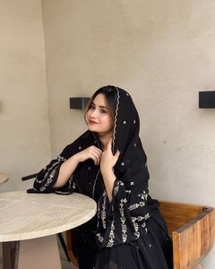 Achats en ligne New Party Wear Look Faux Georgette Top Plazzo Et Dupatta Ensemble pour les femmes acheter designer costume noir - Product Image 2