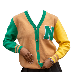 Customized Logo Norfolk|State University Varsity <b>Cardigan</b> <b>Sweater</b> Button-Up College Style Letterman Custom Embroidery - Product Image 1