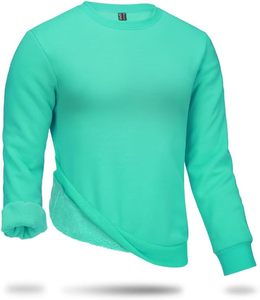 Men Crewneck Sweatshirt Fleece Lined Long Sleeve No Hood Winter Thermal Workout Pullover SweatShirts Hoodies for Man 100% Cotton - Product Image 5