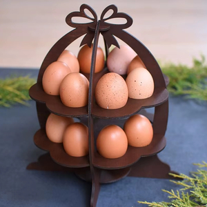 Rustic Wooden <b>Egg</b> Rack With Vintage Look Ideal For Farmhouse <b>Decor</b> And Daily Use In Modern Kitchen Spaces - Product Image 1