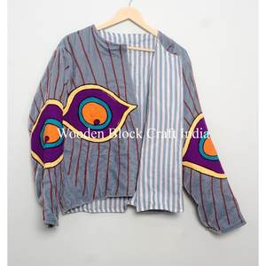 Nouvelle veste courte matelassée pour femmes en velours fait main tendance, broderie Suzani, taille unique, coton tissé écologique, cadeau pour femmes - Product Image 6