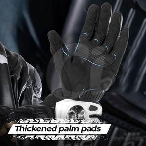 ถุงมือแข่งรถมอเตอร์ไซด์แบบทำตามสั่งสไตล์ใหม่พร้อมอุปกรณ์ป้องกันมือทำจากหนังสำหรับกีฬากลางแจ้ง - Product Image 5