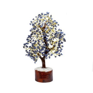 Pierre semi-précieuse naturelle Iolite arbre de pierres précieuses 300 puces arbre de cristal Feng Shui Figurine pour la décoration de la maison - Product Image 5