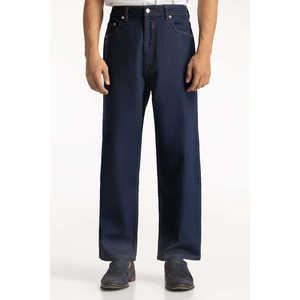 Jeans de Cintura Alta y Corte Recto en Azul Oscuro MN-JNS-WS24-019, Tela Vaquera Teñida Lisa, Ropa Urbana de Punto en Color Claro para Invierno - Product Image 4