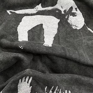 เสื้อฮู้ดแบบสวมหัวสำหรับผู้ชายพิมพ์ลายกราฟฟิกผ้าฝ้ายสกรีนแบบซักได้ตามต้องการ100% - Product Image 4