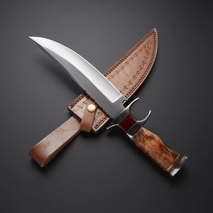Couteau Bowie en acier au carbone avec manche en bois classique personnalisé de haute qualité survie en plein air et camping de combat avec support OEM - Product Image 5