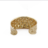 Bracelet manchette en laiton plaqué or avec pierres précieuses brutes et pierres de naissance, serti clos, tendance pour femme, El Joyero, pour mariage et fête, poire brute