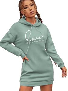 Europe et Amérique Automne Hiver Nouveau Style Chic Tricoté Couleur Unie Sweat À Capuche 100% Coton Logo Avant - Product Image 4