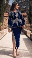BELLE ROBE CAFTAN BLEU ROYAL ALGÉRIEN TRADITIONNELLE AVEC PERLES DE CRISTAL, PERLES, PIERRE DE VERRE TRAVAIL POUR LA FÊTE @ 2023