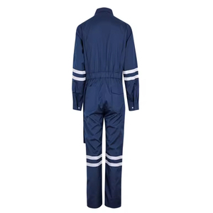 Summer Polyester Hi Vis Long Sleeve <b>Reflective</b> Safety Coverall for Construction Workers Anti-Bacterial Anti-Wrinkle Features - Product Image 6