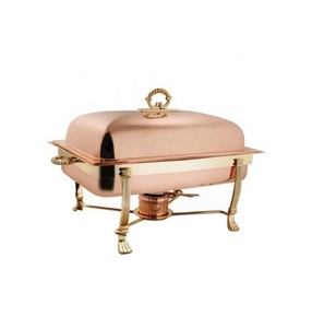 Gold Plated Finishing Hotel Restaurant Catering Accessories Metal Chafing Dish <b>Buffet</b> <b>Food</b> <b>Warmer</b> Serving Chafing Dish Hot Sale - Product Image 4