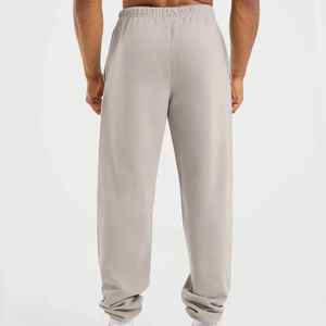 Pantalon de survêtement personnalisé épais en éponge française surdimensionné à double taille blanc ample baggy ample à jambes larges pour hommes - Product Image 4
