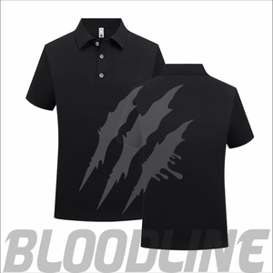 Chemise à manches courtes pour homme Bloodline, couleur unie, tricotée, respirante, séchage rapide, coupe classique, logo frontal, rose, coton - Product Image 3