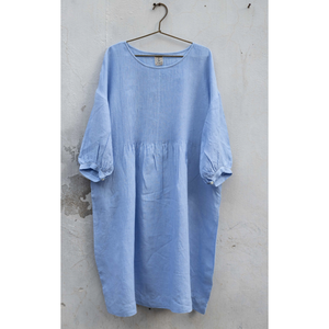 Vestido de Lino ANISHA SKY - Elegante Vestido Casual de Fiesta para Tallas Grandes, Personalizable, Transpirable, con Cintura Elástica, Tallas XS-XL, para el Día, Fiestas y Celebraciones - Product Image 6