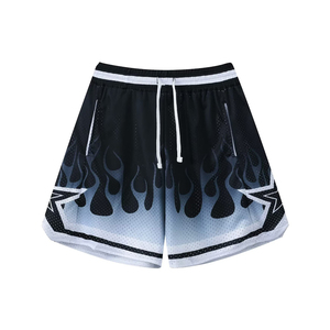 Short de basket-ball noir à logo personnalisé, mode estivale, short de basket-ball à séchage rapide imprimé en maille de haute qualité pour hommes - Product Image 1