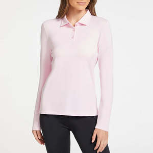 Polo avec logo personnalisé pour femmes, manches longues, respirant, imprimé tricoté - Product Image 5