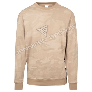 Sweat-shirt classique à col rond pour homme, personnalisé OEM, couleur unie, motif camouflage, hiver, décontracté, 100% coton, molleton, coupe ample - Product Image 1